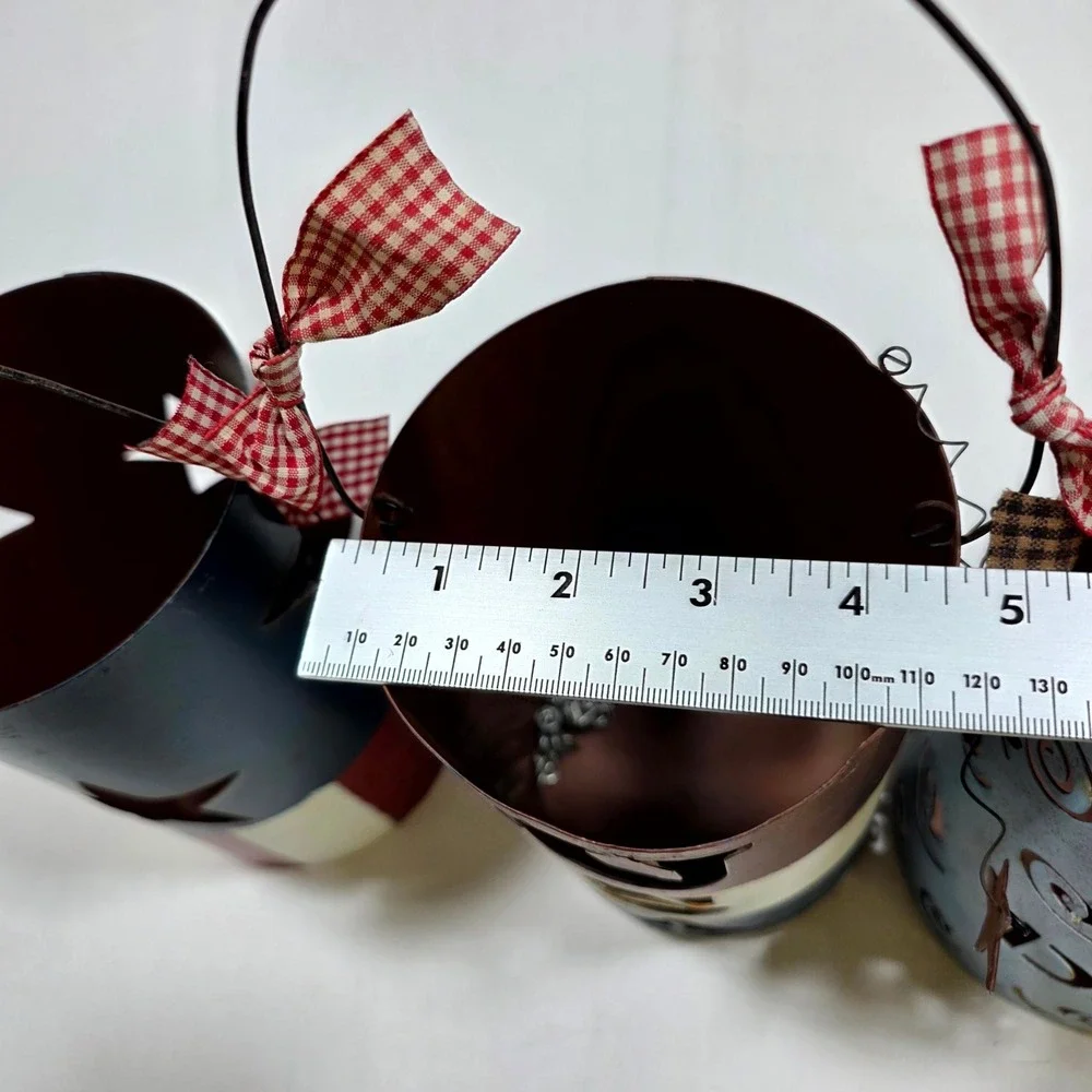 Lantern Set Red White Blue Patriotic USA Americana Decor farmhouse primitive